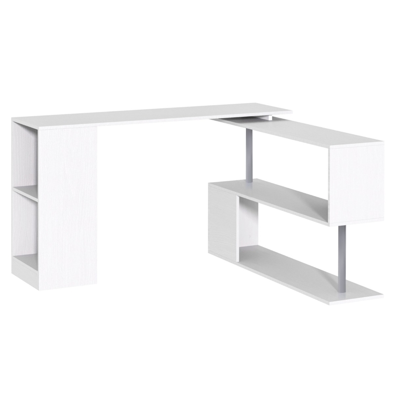 Rotating Desk with Rotating Mechanism and Open Shelving