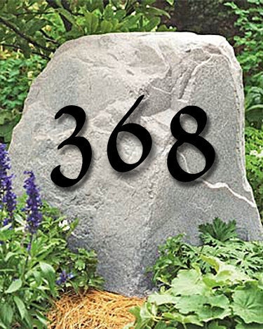 Rustic Stone House Numbers Serif Font Garden Address Marker