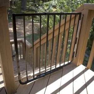 Safety Gate Hardware Mounted Outdoor Rated Vertical Bars Metal Deck