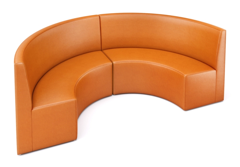 Safflower Orange Modular Sofa Half Circle Lounge Seating