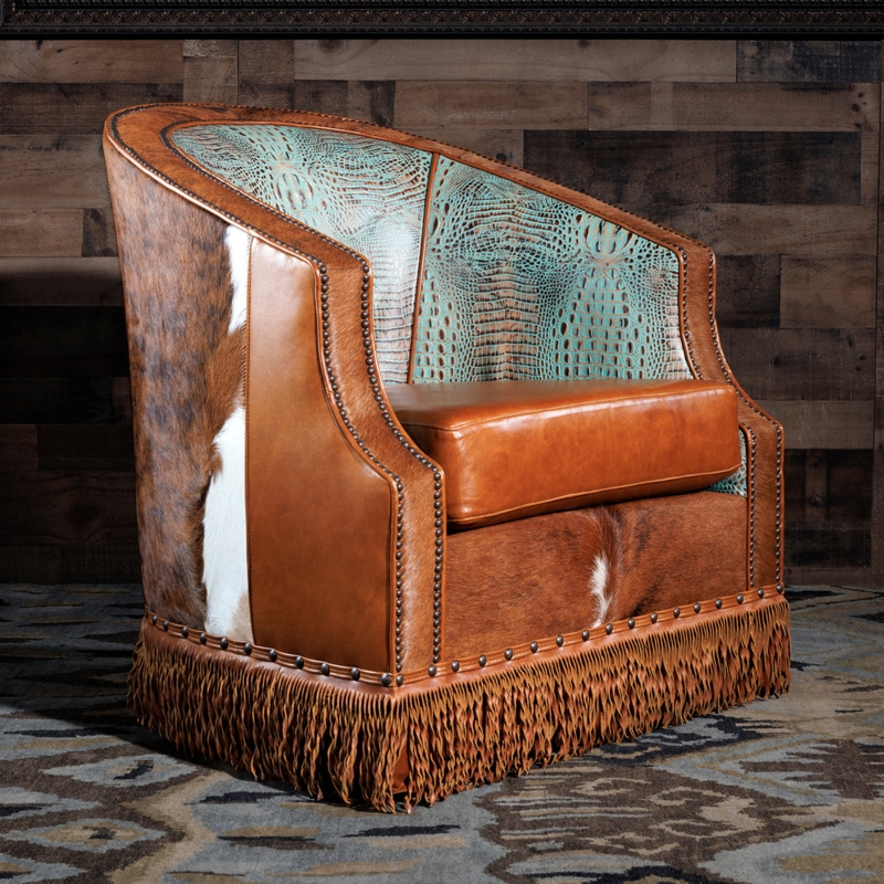San Jacinto Western Swivel Leather Chair