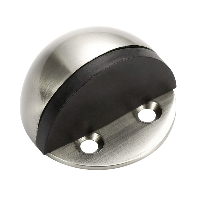 Satin Nickel Floor Door Stop Half Dome Profile Wrap Around Bumper