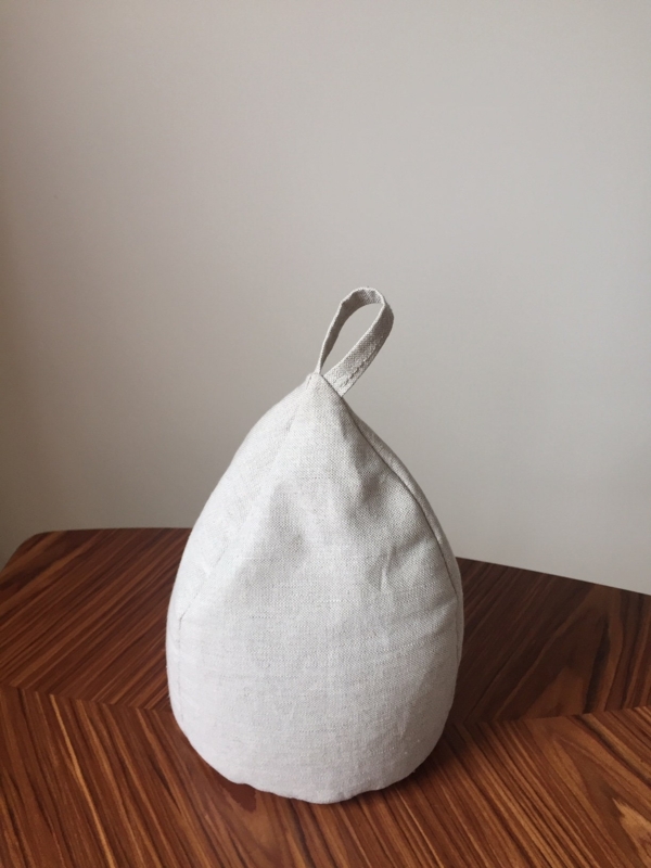 Scandinavian Linen Doorstop Teardrop Shape Oatmeal Natural Texture