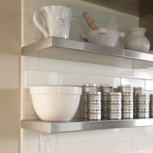 Seamless Stainless Steel Floating Shelves for Stacked Storage