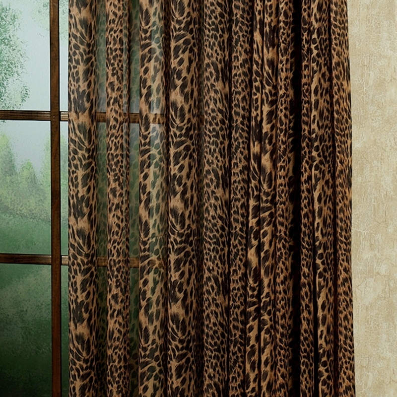 Sheer Curtain Panel: Matte Leopard Print, Translucent Maximalist Drapery