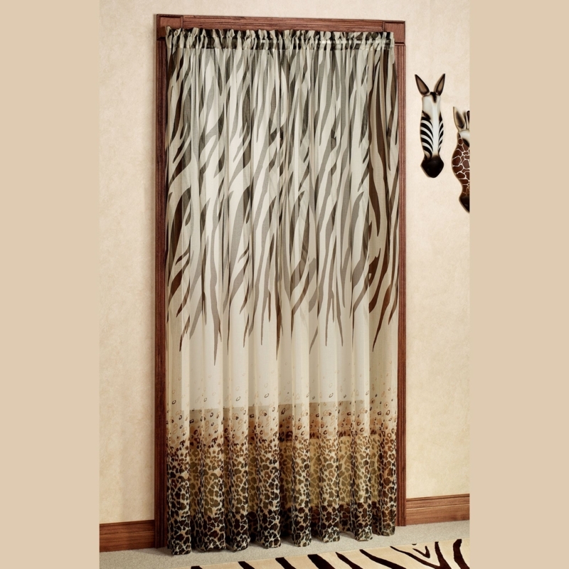 Sheer Curtain: Translucent Zebra and Leopard Print Mix, Safari Rod Pocket