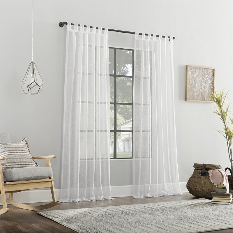 Sheer Curtains Tab Top Header Breezy Diffused Light Modern Farmhouse