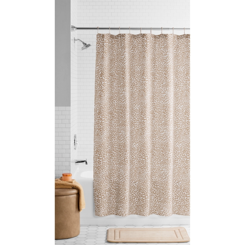 Shower Curtain: Abstract Leopard Pattern, Taupe Beige Earth Tone Decor