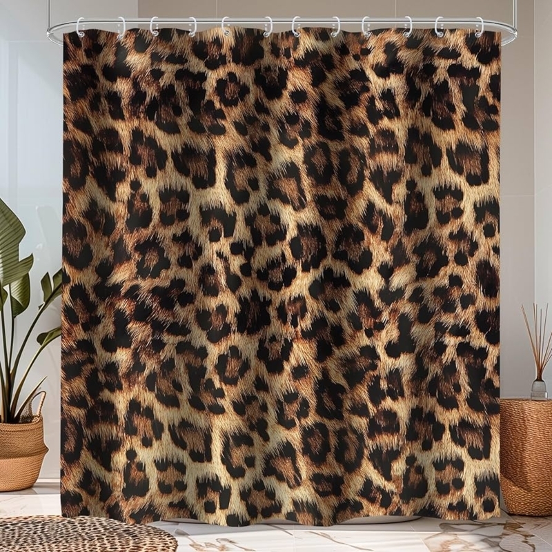 Shower Curtain: Wild Safari Aesthetic Leopard Print, Bathroom Decor