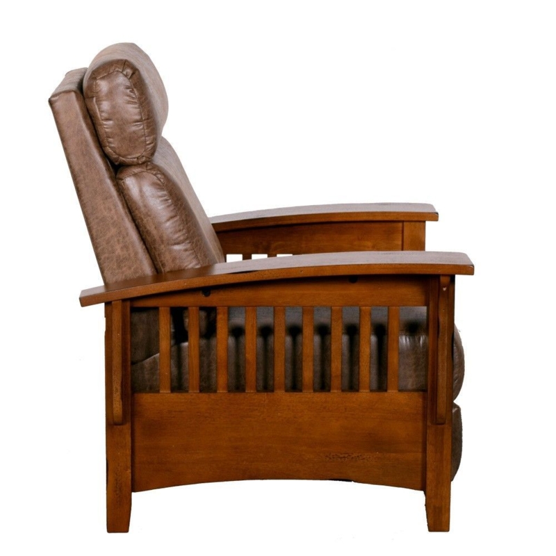 Silt Brown Mission Recliner Segmented Backrest Leather-Like