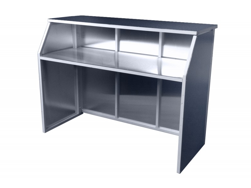 Silver Folding Bar Two Tier Design Open Back Industrial Folding Bar Unit