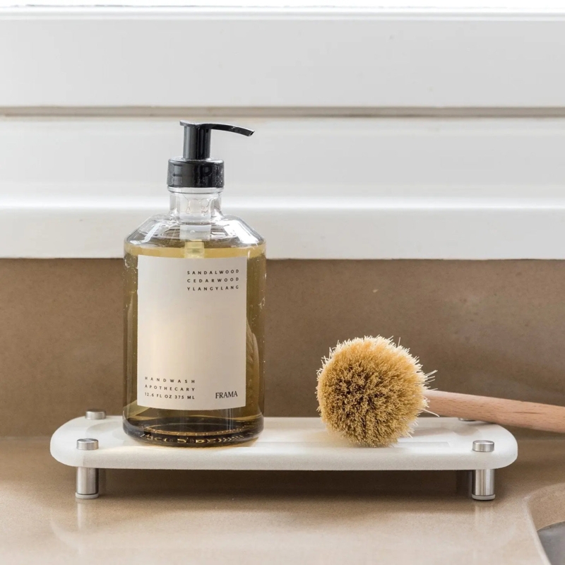 Sink Caddy Sandstone Texture with Elevated Feet Recessed Surface