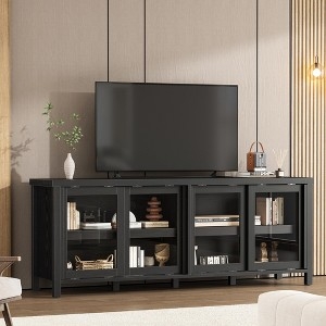 Sliding glass TV cabinet, suitable for entertainment centers with storage  cabinets, mid-century modern media cabinet, perfect for the living room. :  Target
