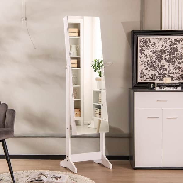Slim Profile Jewelry Mirror with Tilting H-Frame Stand