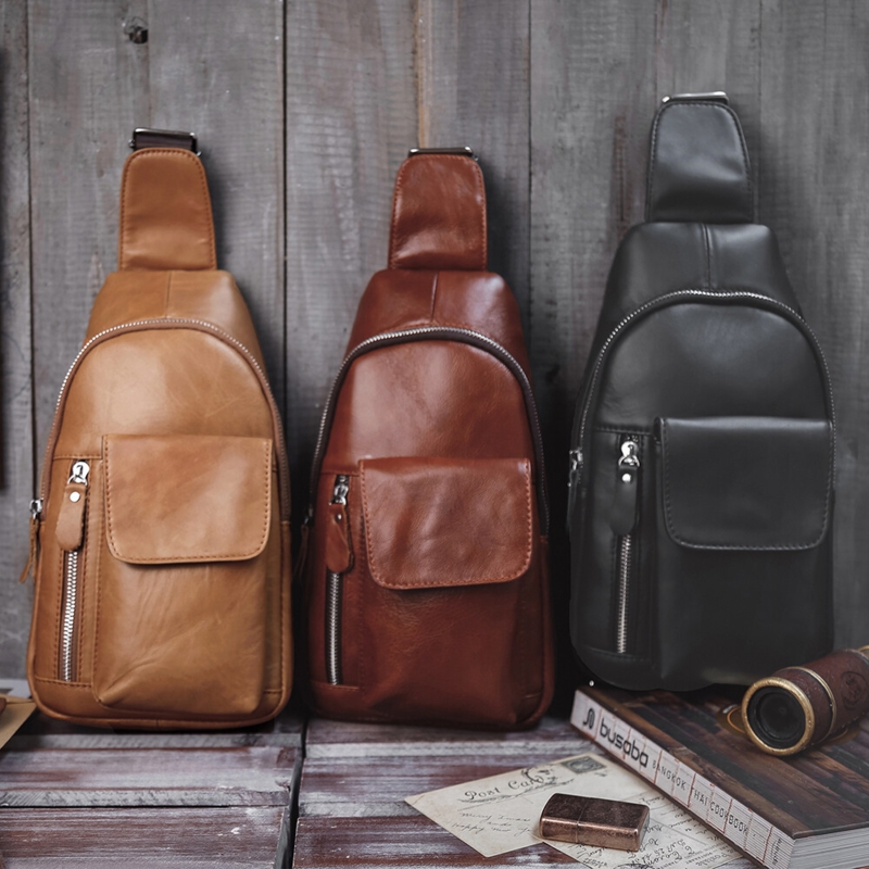 Sling Backpack Leather-Like Trio Teardrop Shape Heritage Travel Gear