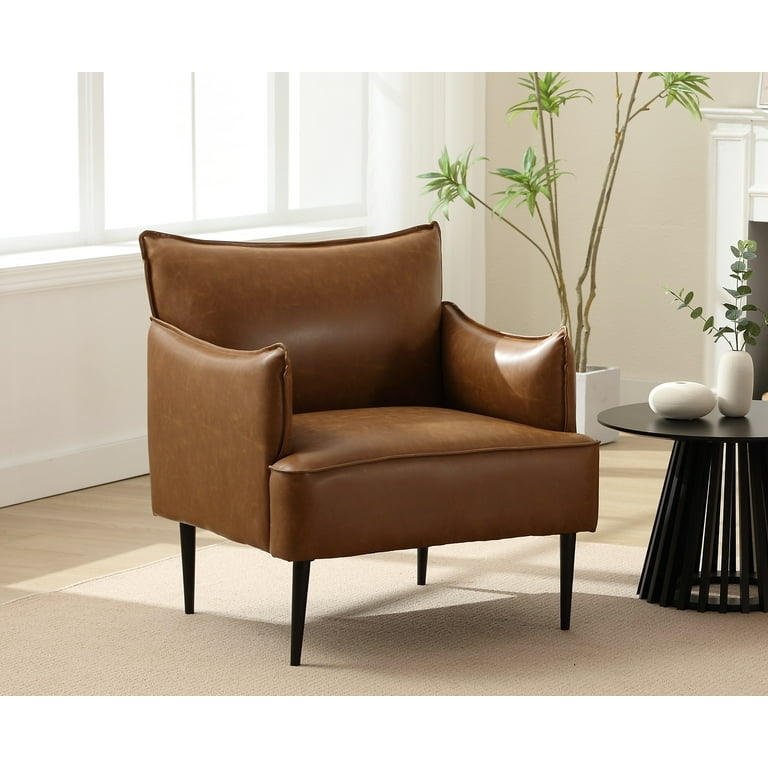 Small Space Living Room Chair with Curved Backrest