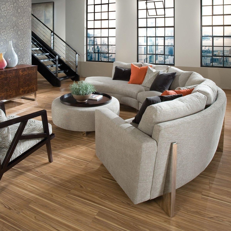Spacious Loft Half Circle Sectional Sofa Seating Layout