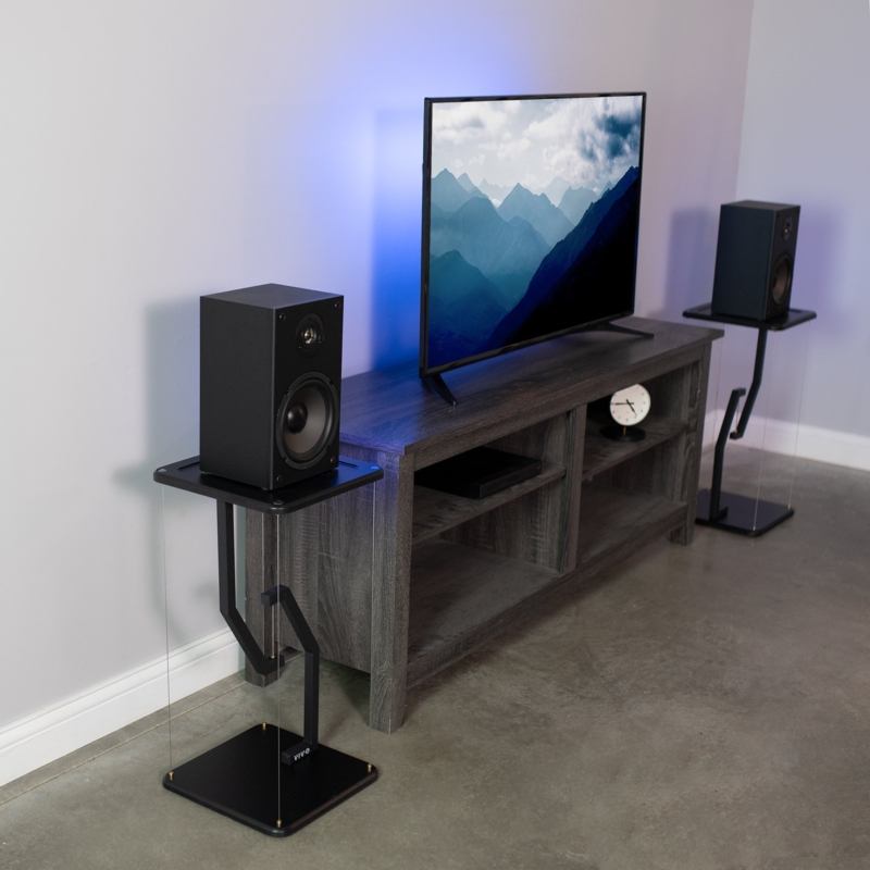 Speaker Floor Stands Floating Platform Wire Tension Open Frame Design