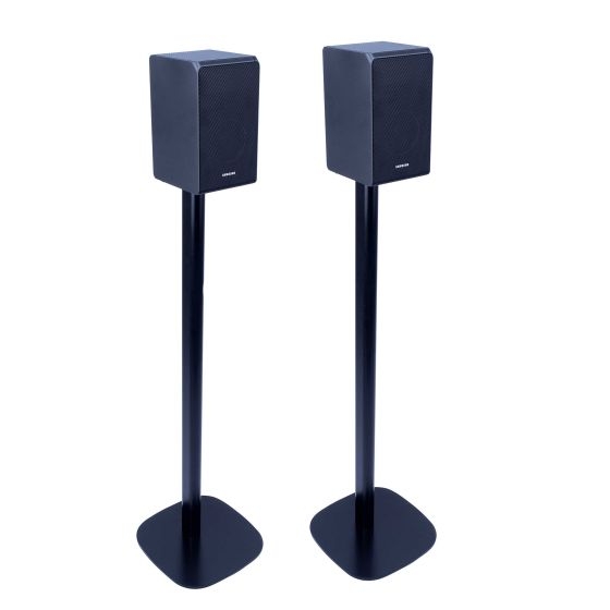 Speaker Stand Slender Profile Rounded Square Base Weighted Design