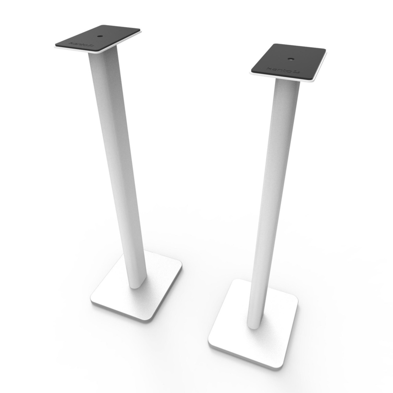 Speaker Stands 32 Inch Height Matte White Finish Rectangular Base