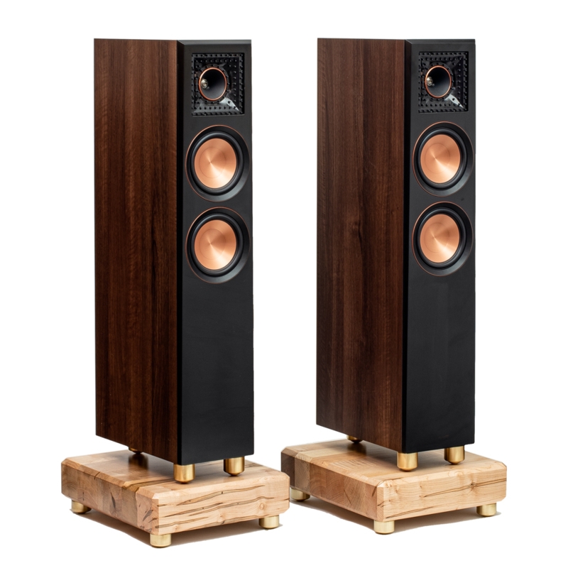 Speaker Stands Butcher Block Base Brass Isolation Spikes Audiophile