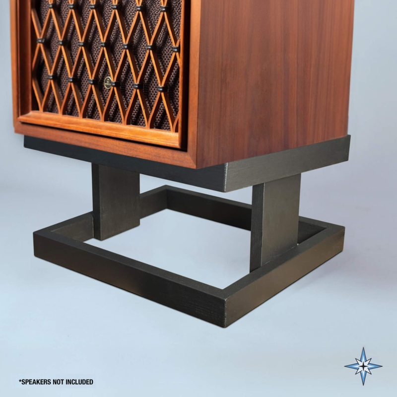 Speaker Stands Dual Pillars Rectangular Base Mid-Century Audio Display