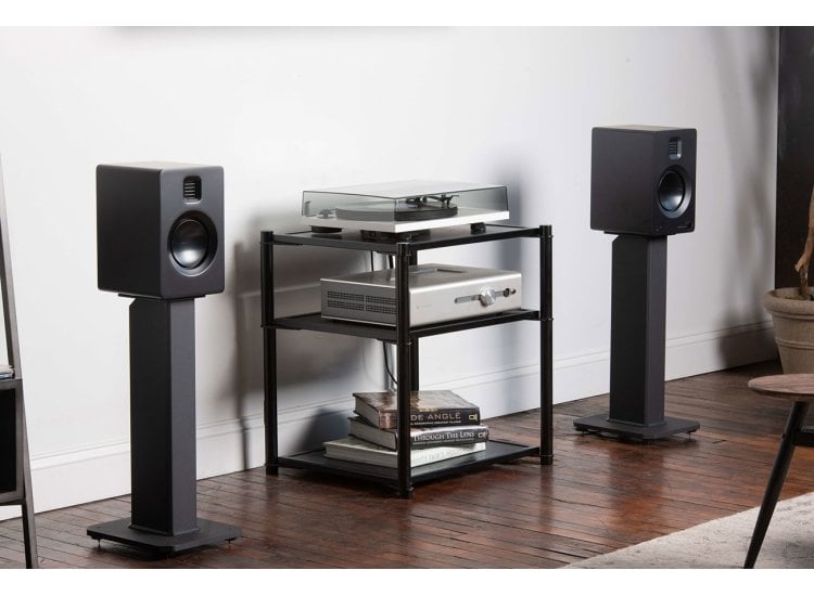 Speaker Stands Heavy Duty Base Cable Management Leveling Feet