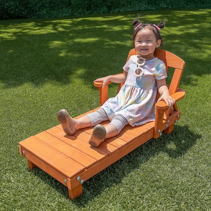 Sportspower Kids' Wooden Outdoor Chaise Lounge Chair