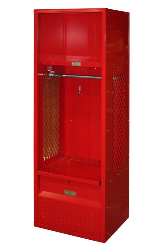Stadium Locker with Integrated Footlocker and Mesh Sides