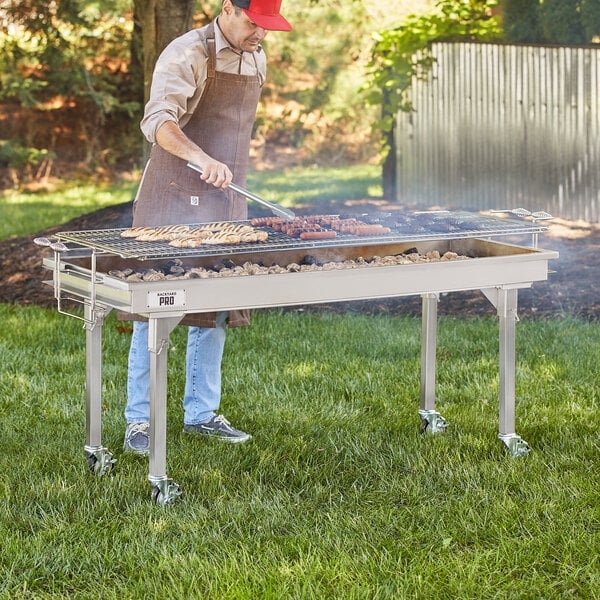 Stainless Steel Charcoal Grill 60 Inch with Removable Legs and Casters