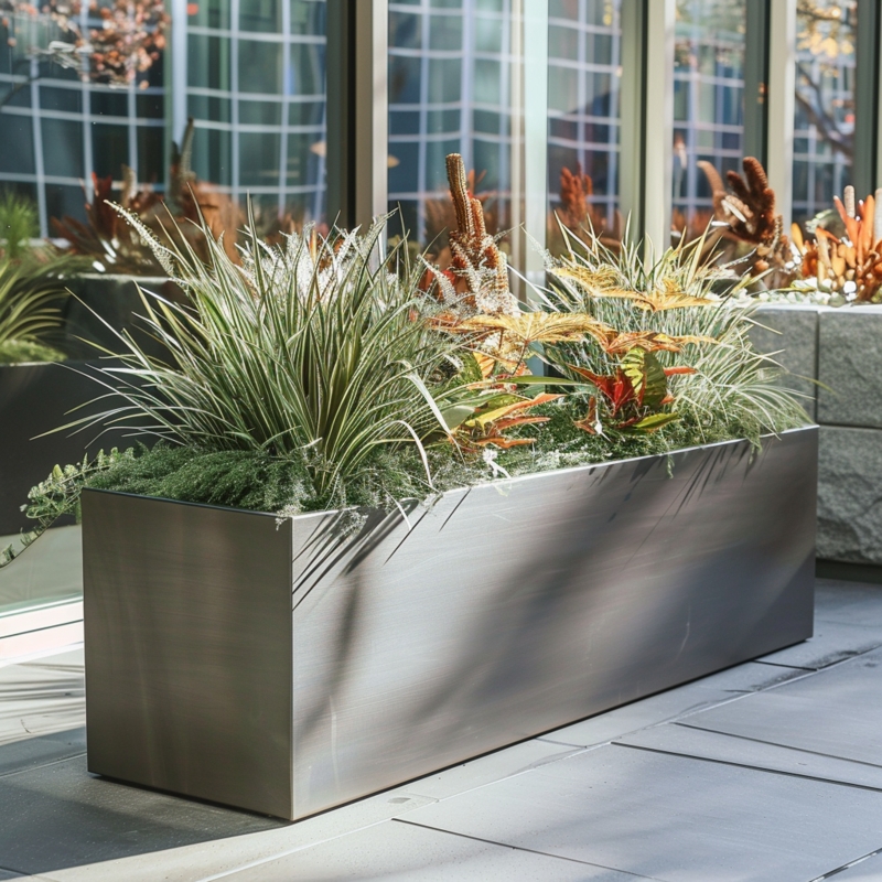 Stainless Steel Planter  Big Metal Planters