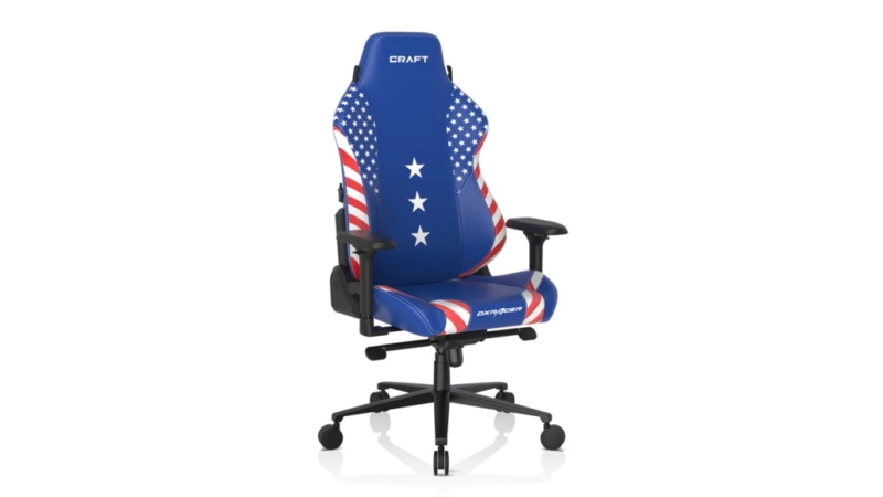 Stars and Stripes Gaming Chair featuring Three Vertical Stars on Backrest