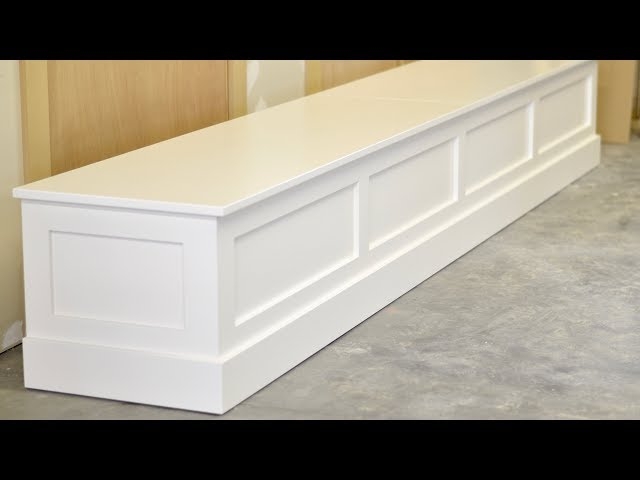 Storage Bench Shaker Paneled Front Recessed Base Long Format