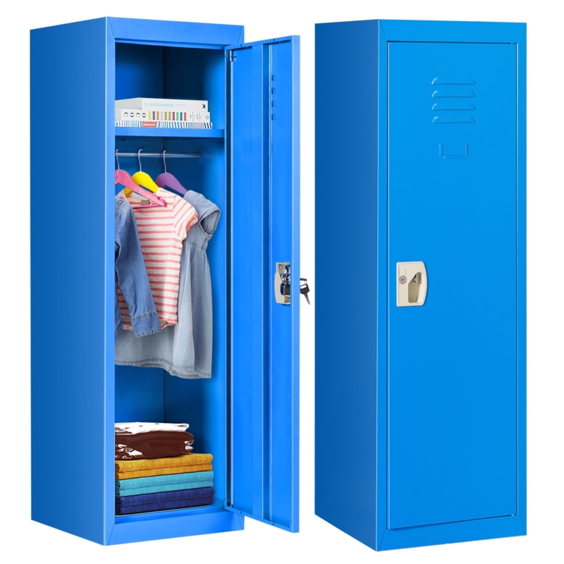 Storage Locker with Compact Vertical Design in Bright Blue
