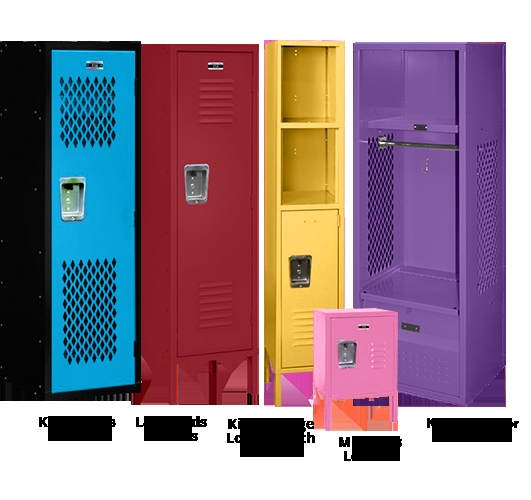 Storage Lockers Multi-Colored Set with Diamond Mesh Vents