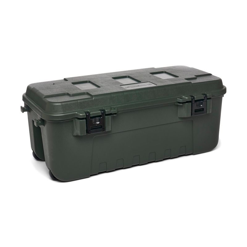 Storage Trunk: Olive Green Gear Box with Integrated Rolling Wheels