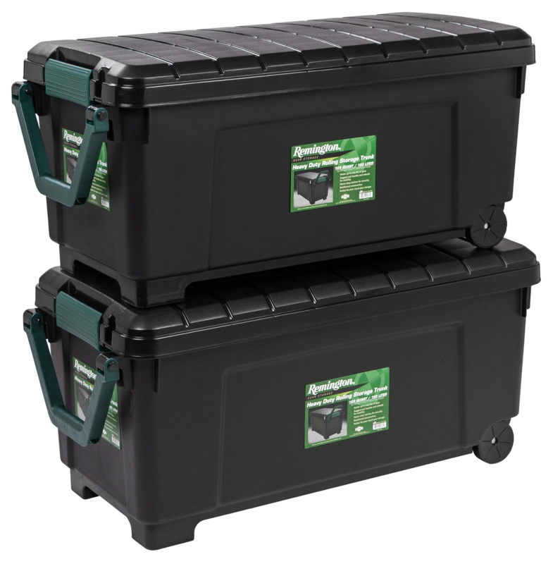 Storage Trunks: Stackable Design with Forest Green Swing Handle