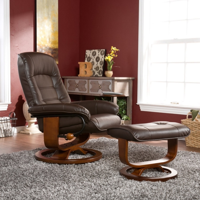 Swivel Recliner Chair with Ottoman and Integrated Side Tray