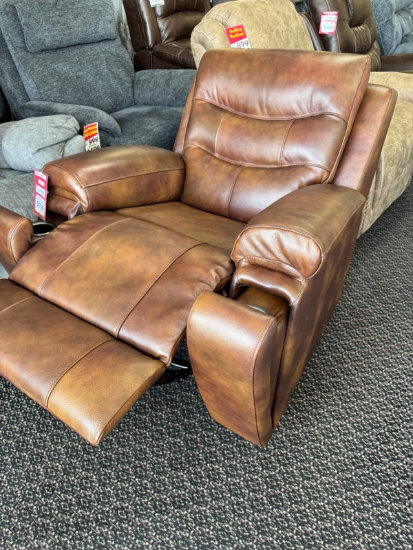 Swivel Recliner with Hidden Cup Holder & Extending Footrest
