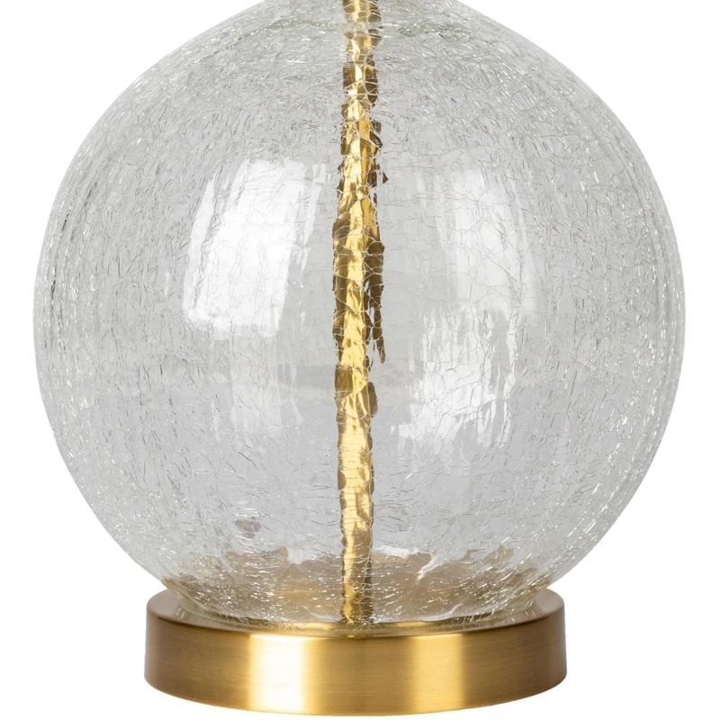 Table Lamp Gold Foil Interior Textured Rod Sphere
