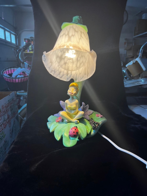 Table Lamp: Mottled Tulip Shade on Botanical Sculpted Base