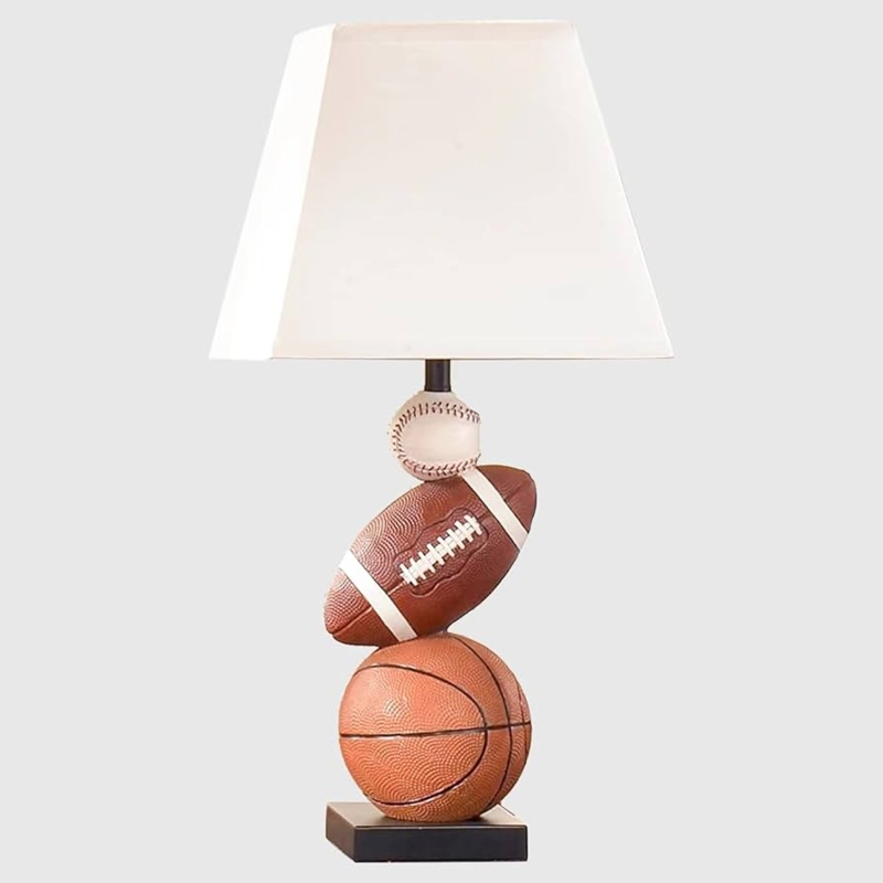 Table Lamp Pebble Grain Texture Stacked Sports Balls Kids Bedroom Lighting
