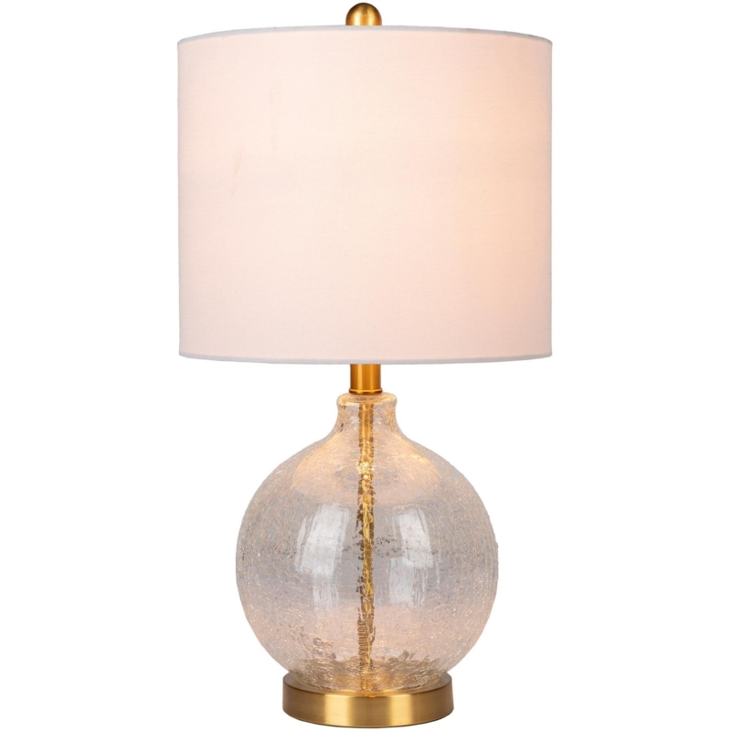 Table Lamp Polished Brass Finish Spherical Orb Shape
