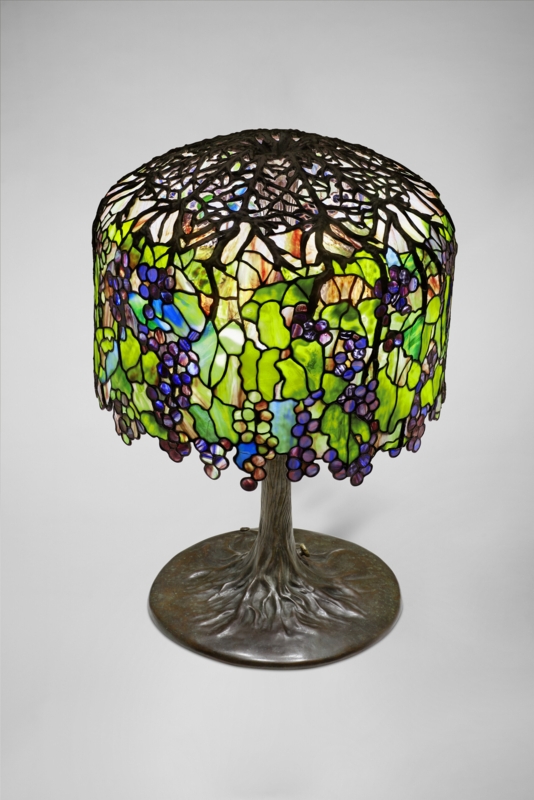 Table Lamp Royal Purple Sculptural Tree Trunk Base Vine Crown