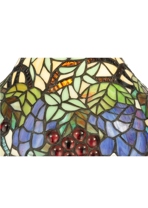 Table Lamp Shade Ruby Red Glass Cabochon Grapes Mosaic Construction