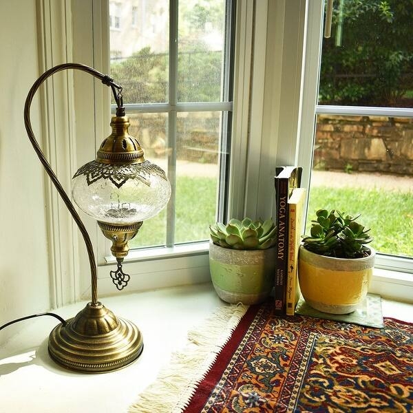Table Lamp Shepherd Hook Stand Bohemian Vintage Design