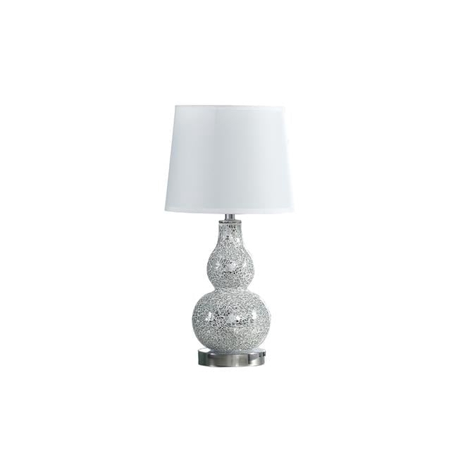 Table Lamp Silver Gourd Shape Mirrored Crackle Mosaic