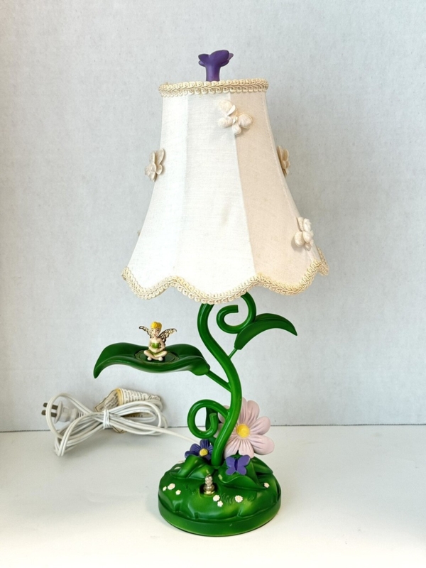 Table Lamp: Whimsical Vine Stem with Butterfly Appliqués on Fabric Shade