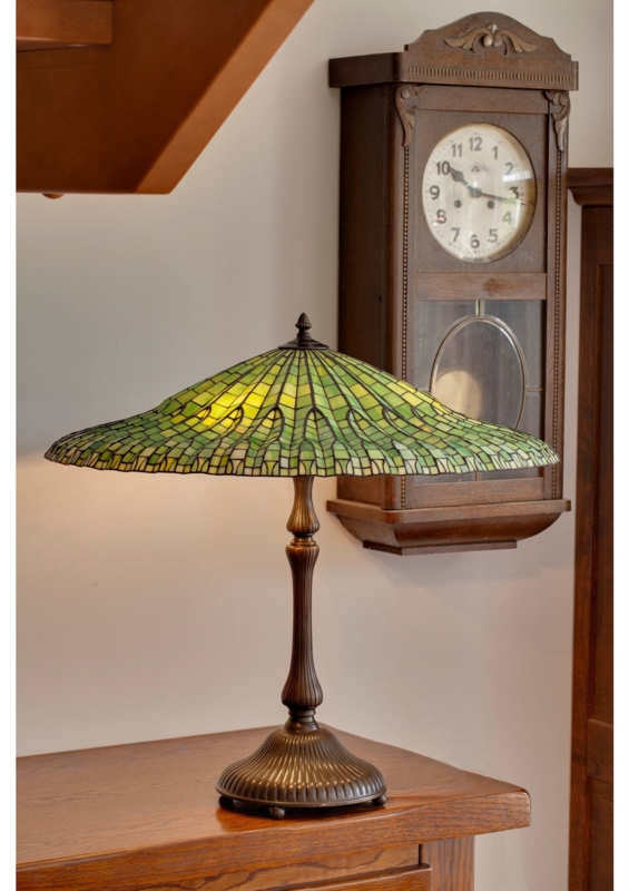 Table Lamp: Wide Umbrella Profile Vintage Desk Lighting