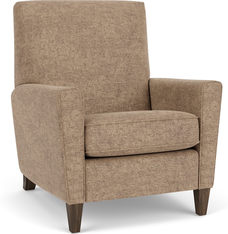 Taupe Beige High-Leg Recliner featuring Mottled Tweed Texture